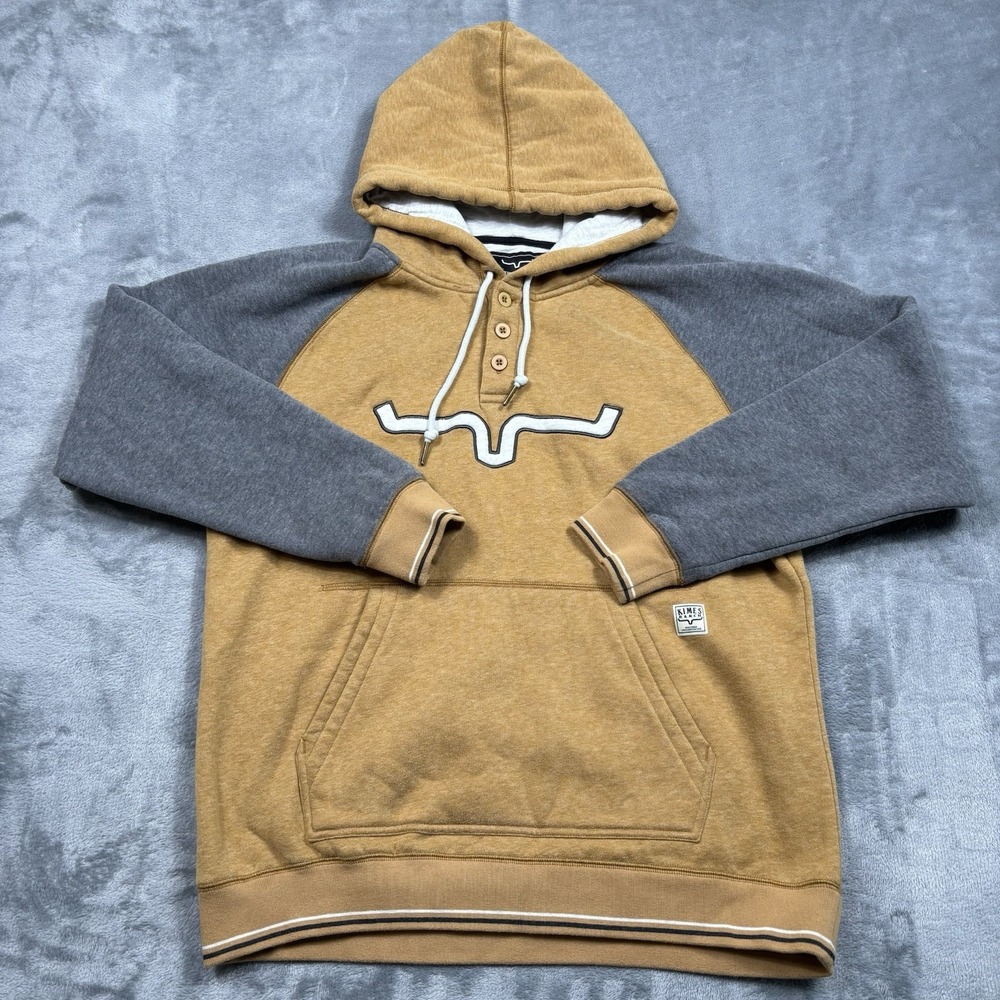 Kimes Ranch Amigo Hoodie Sweatshirt Womens Large Brown Gray Western Cowboy